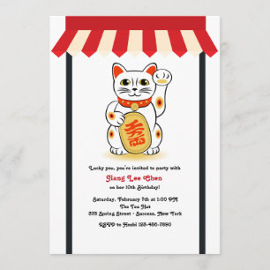 Becelling Cat Invitation Kaart