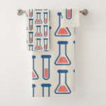 Bécher et essai Tube science Motif à thème<br><div class="desc">Serviette sertie avec un dessin mignon d'un tube d'essai et bécher. Parfait pour les types scientifiques.</div>