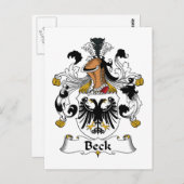 Beck Family Crest Briefkaart (Voorkant / Achterkant)