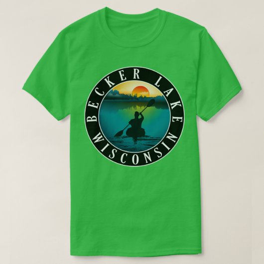 Becker Lake Wisconsin Kayaking T-shirt (Design voorkant)
