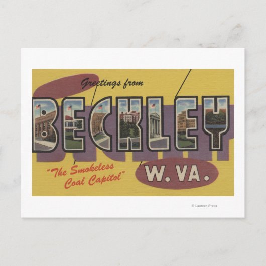 Beckley, West Virginia - Grote Letter-scènes Briefkaart (Voorkant)