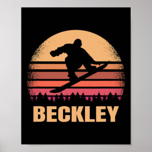 Beckley West Virginia Snowboarding OutdoorVintage Poster