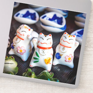 Beckoning cat figines sticker