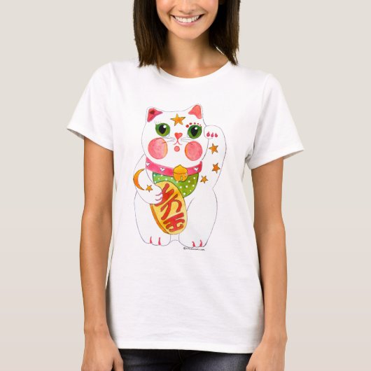 Beckoning Cat Maneki Neko T-shirt (Voorkant)