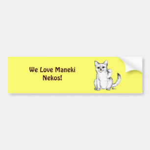 Beckoning Kitty Cat Maneki Neko Bumpersticker
