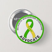 Beckwith-Wiedemann Syndrome Advocate Ribbon White Ronde Button 5,7 Cm (Voorkant /achterkant)