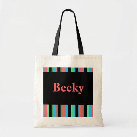 Becky Striped Canvas tas (Voorkant)