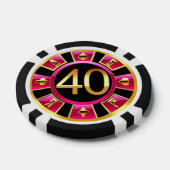 Becky's 40th bday fuchsia zwarte pokerchip (Enkel)