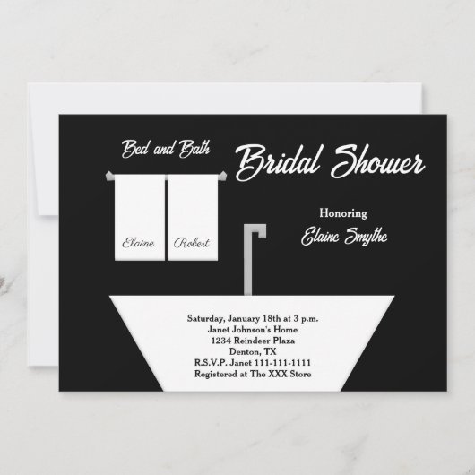 Bed and Bath thema bruids douche uitnodiging (Voorkant)