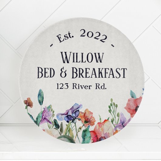 Bed and Breakfast Custom Floral Snijplank