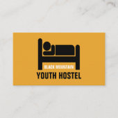 Bed Logo, Hostel Accommodatie Visitekaartje (Voorkant)