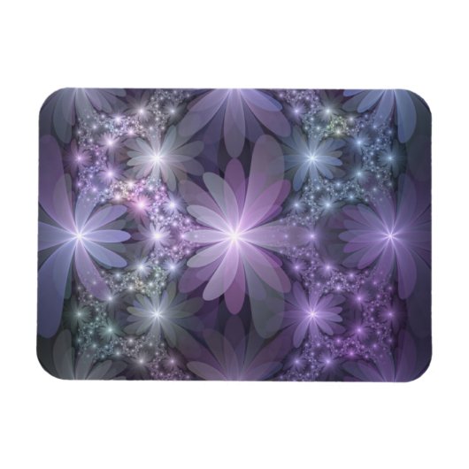 Bed of Flowers Trendy Shiny Abstract Fractal Art Magneet (Horizontaal)