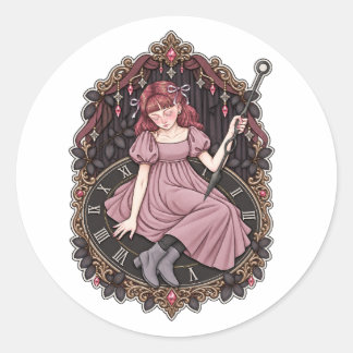 Bed of Needles-Donkere Symbolische Kunststicker Ronde Sticker