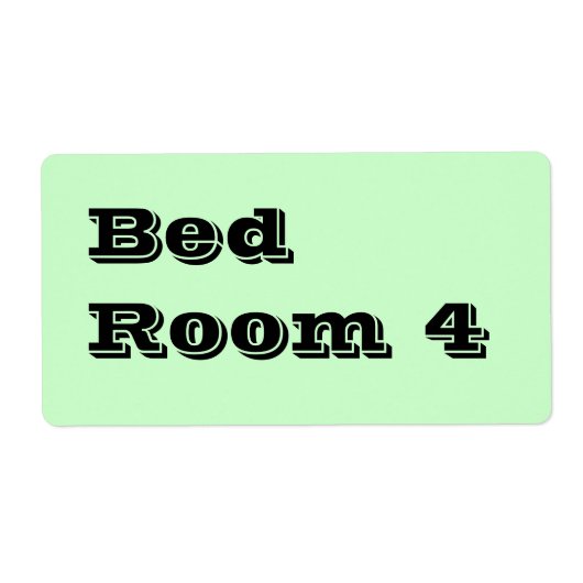 Bed Room 4 Moving Labels in bleek groen (Voorkant)