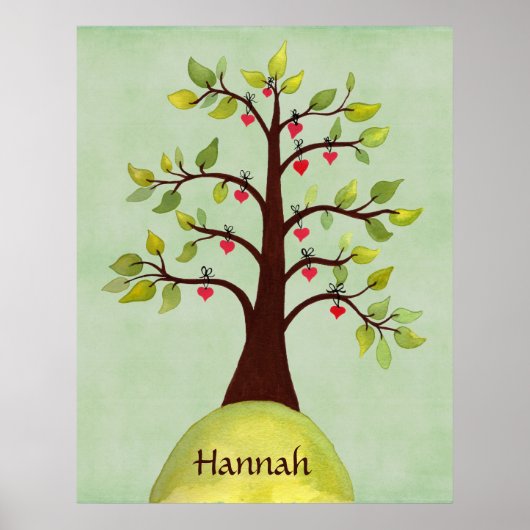 Bed Room Natuur Heart Tree Nursery Wall Poster (Voorkant)