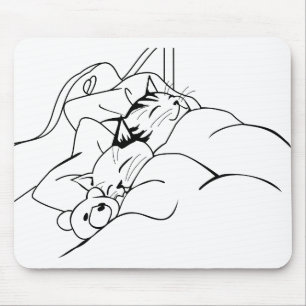 Bed Sleep Cat Dream Kitten Goede Vrienden Muismat