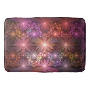 Bed van bloemen kleurrijke, dunne Abstracte fracta Badmat