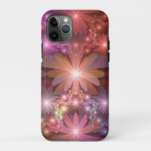 Bed van bloemen kleurrijke, dunne Abstracte fracta iPhone 11 Pro Hoesje