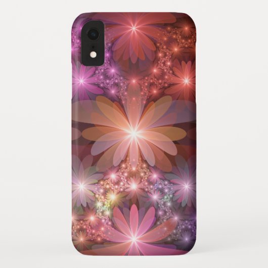 Bed van bloemen kleurrijke, dunne Abstracte fracta Case-Mate iPhone Case (Achterkant)