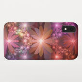 Bed van bloemen kleurrijke, dunne Abstracte fracta Case-Mate iPhone Case (Achterkant (horizontaal))