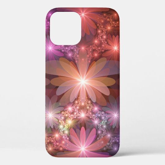 Bed van bloemen kleurrijke, dunne Abstracte fracta Case-Mate iPhone Case (Achterkant)