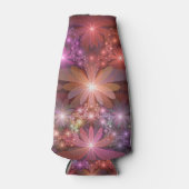 Bed van bloemen kleurrijke, dunne Abstracte fracta Flesjeskoeler (Voorkant)