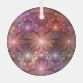 Bed van bloemen kleurrijke, dunne Abstracte fracta Glas Ornament (Voorkant)