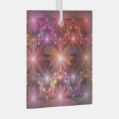 Bed van bloemen kleurrijke, dunne Abstracte fracta Glas Ornament (Voorkant Rechts)