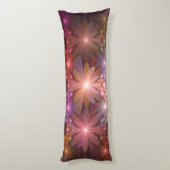 Bed van bloemen kleurrijke, dunne Abstracte fracta Lichaamskussen (Achterkant (Verticaal))