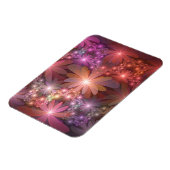 Bed van bloemen kleurrijke, dunne Abstracte fracta Magneet (Linkerzijde)