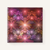 Bed van bloemen kleurrijke, dunne Abstracte fracta Notitieboek (Voorkant)