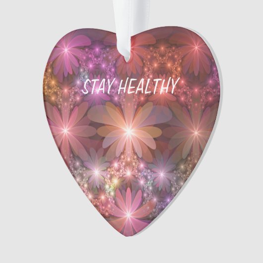 Bed van bloemen kleurrijke, dunne Abstracte fracta Ornament (voorkant)