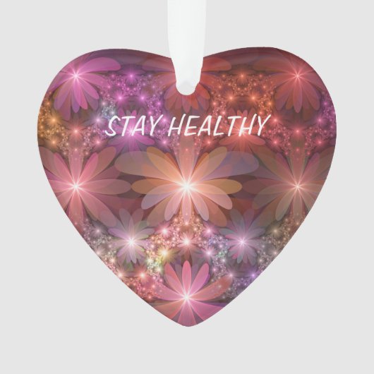 Bed van bloemen kleurrijke, dunne Abstracte fracta Ornament (voorkant)