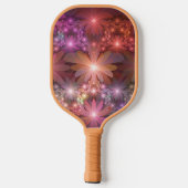 Bed van bloemen kleurrijke, dunne Abstracte fracta Pickleball Paddle (Achterkant)