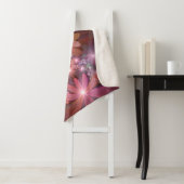 Bed van bloemen kleurrijke, dunne Abstracte fracta Sherpa Deken (In situ)