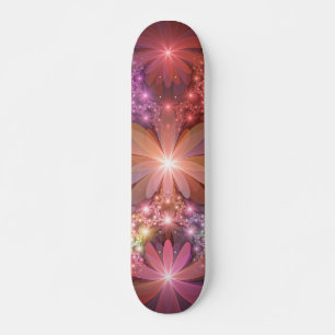 Bed van bloemen kleurrijke, dunne Abstracte fracta Skateboard