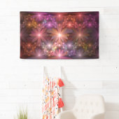 Bed van bloemen kleurrijke, dunne Abstracte fracta Spandoek (Insitu)