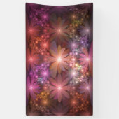 Bed van bloemen kleurrijke, dunne Abstracte fracta Spandoek (Verticaal)