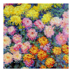 Bed van chrysanten van Monet Perfect Poster