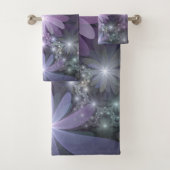 Bed van Flowers Trendy Shiny Abstract Fractal Art Bad Handdoek (Insitu)