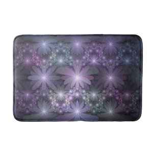Bed van Flowers Trendy Shiny Abstract Fractal Art Badmat