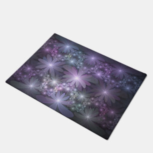 Bed van Flowers Trendy Shiny Abstract Fractal Art Deurmat