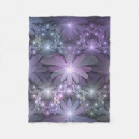 Bed van Flowers Trendy Shiny Abstract Fractal Art