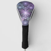 Bed van Flowers Trendy Shiny Abstract Fractal Art Golfheadcover (Voorkant)