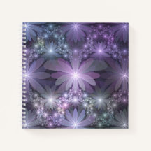 Bed van Flowers Trendy Shiny Abstract Fractal Art
