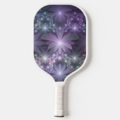 Bed van Flowers Trendy Shiny Abstract Fractal Art Pickleball Paddle (Achterkant)