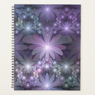 Bed van Flowers Trendy Shiny Abstract Fractal Art Planner