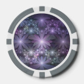 Bed van Flowers Trendy Shiny Abstract Fractal Art Poker Chips (Voorkant)