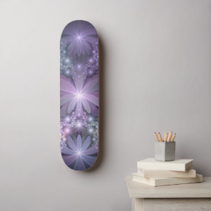 Bed van Flowers Trendy Shiny Abstract Fractal Art Skateboard