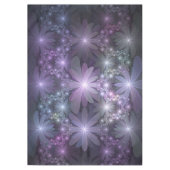 Bed van Flowers Trendy Shiny Abstract Fractal Art Tafelkleed (Voorkant)